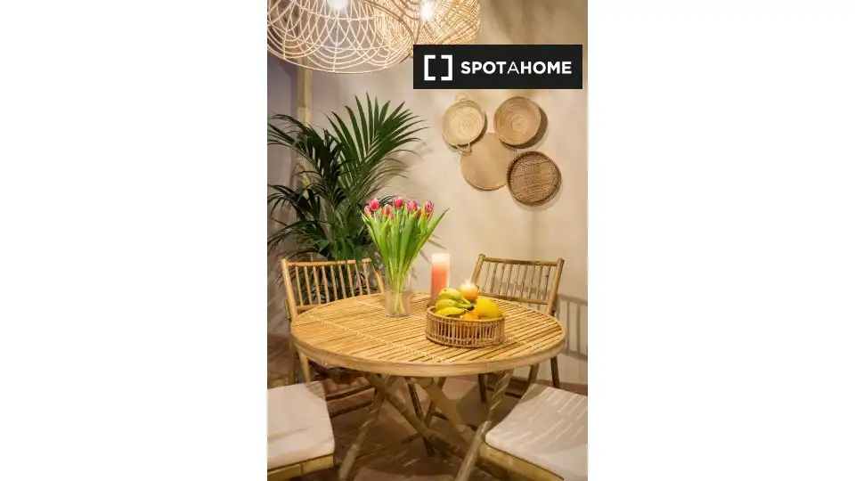 Comedor de Apartamento para compartir en Barcelona con Aire acondicionado, Calefacción y Terraza