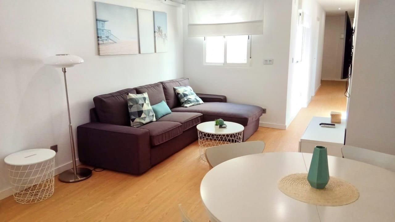 Living room of Flat to rent in  Valencia Capital  with Air Conditioner, Parquet flooring and Furnished