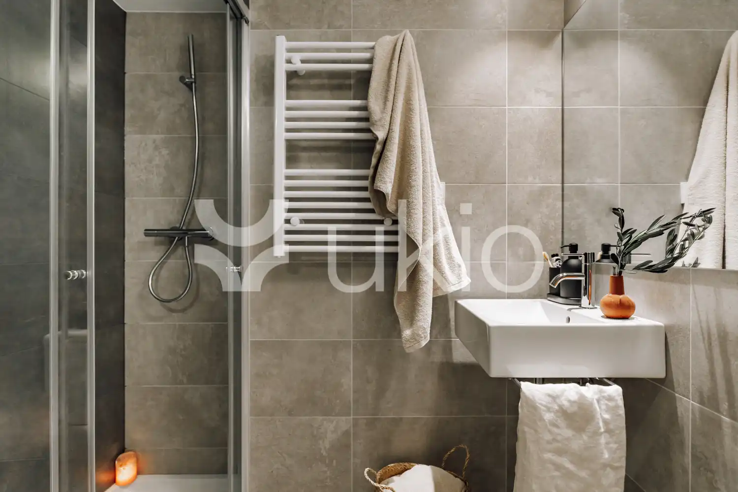 Bany de Apartament de lloguer en Barcelona amb Aire condicionat, Calefacció i Moblat