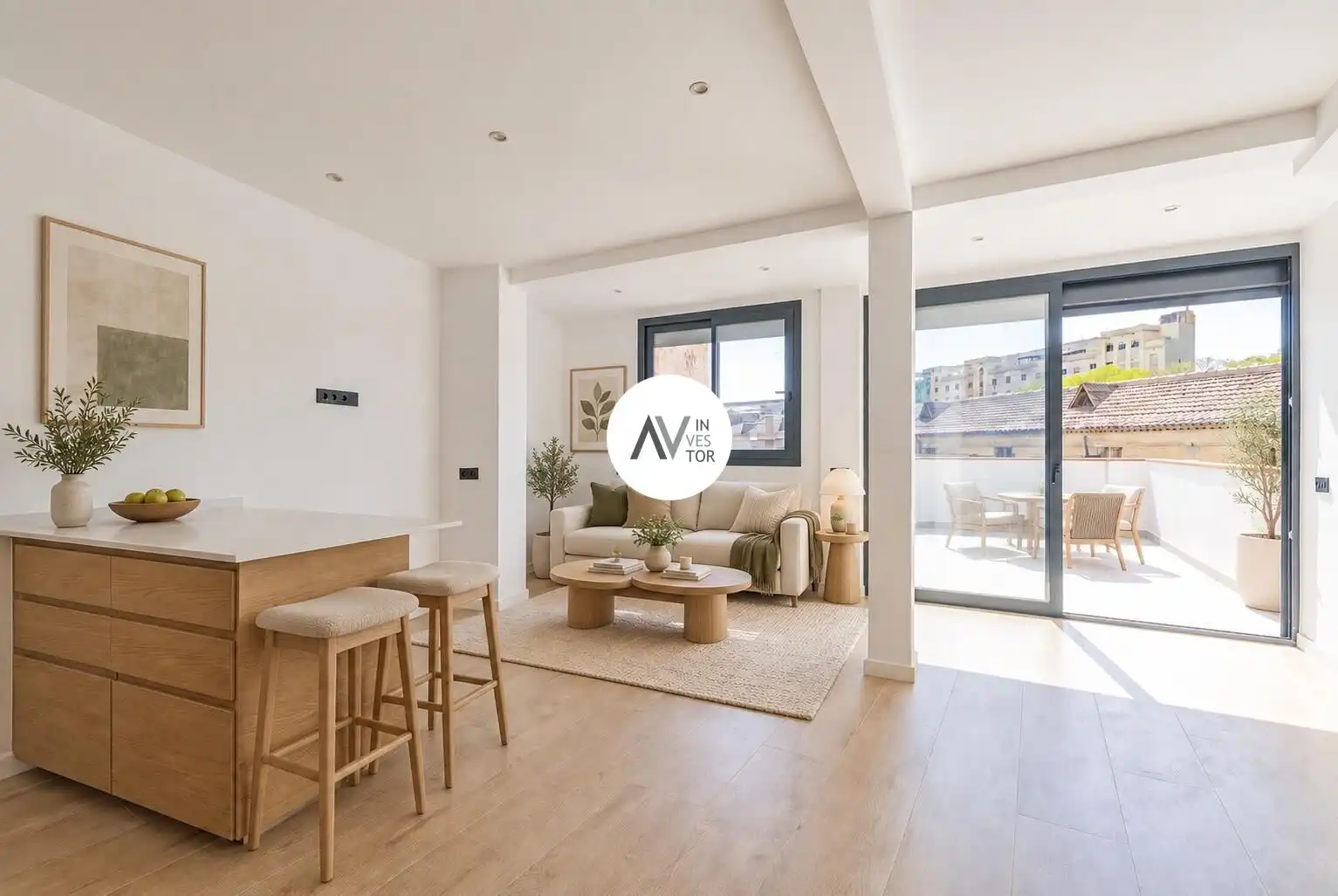 Sala d'estar de Apartament en venda en Barcelona amb Aire condicionat, Calefacció i Terrassa
