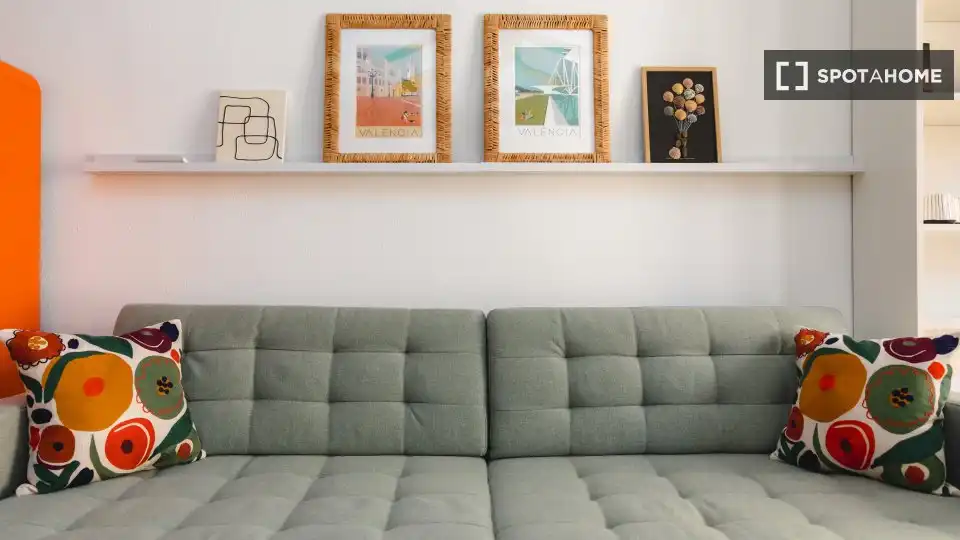 Sala de estar de Piso de alquiler en Valencia con Aire acondicionado, Calefacción y Amueblado