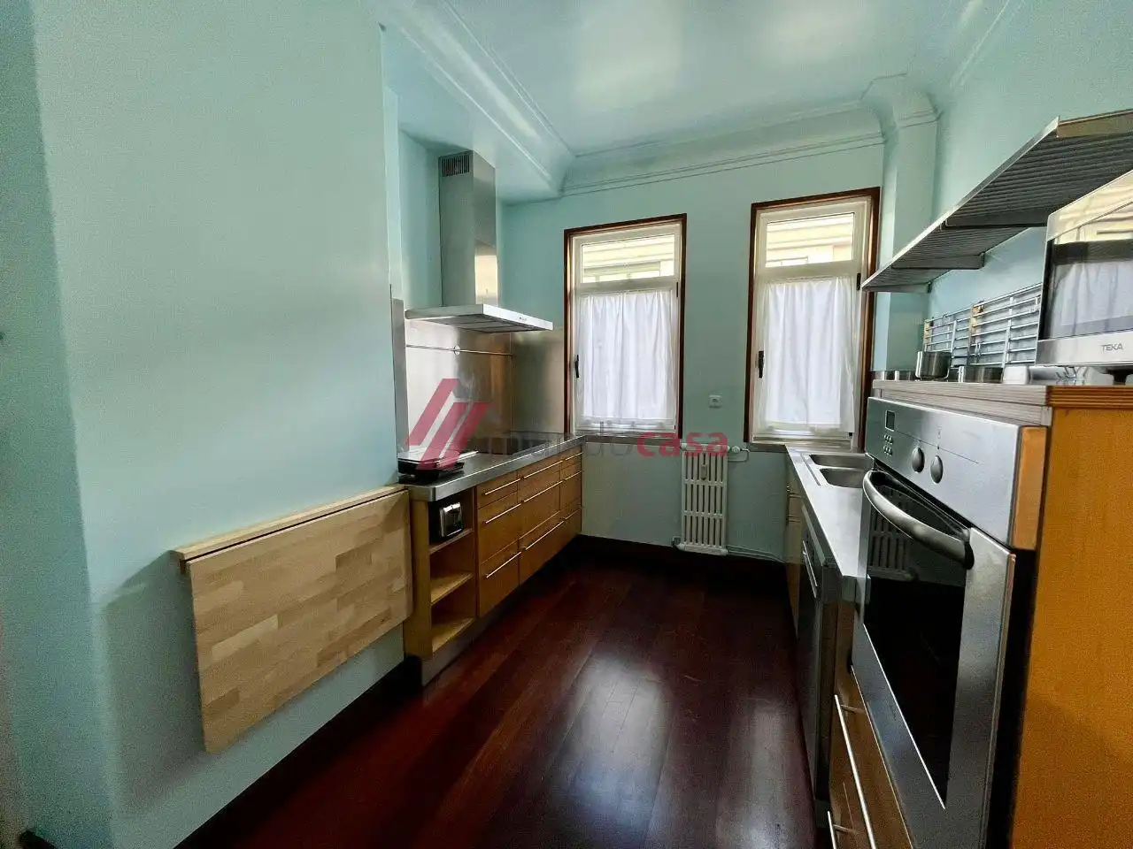 Kitchen of Flat for share in Ferrol  with Heating, Parquet flooring and Furnished