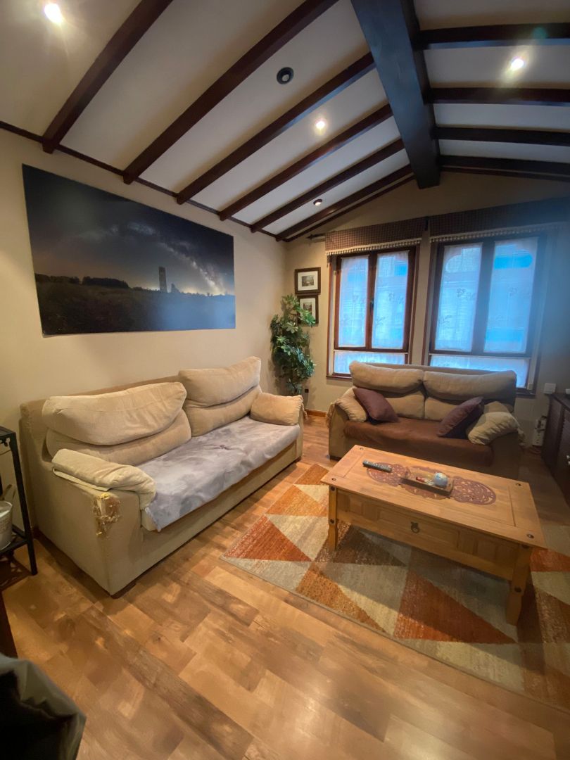 Living room of Flat for sale in Langreo  with Heating, Storage room and Furnished