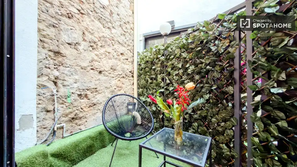 Terraza de Piso de alquiler en Barcelona con Aire acondicionado, Calefacción y Amueblado