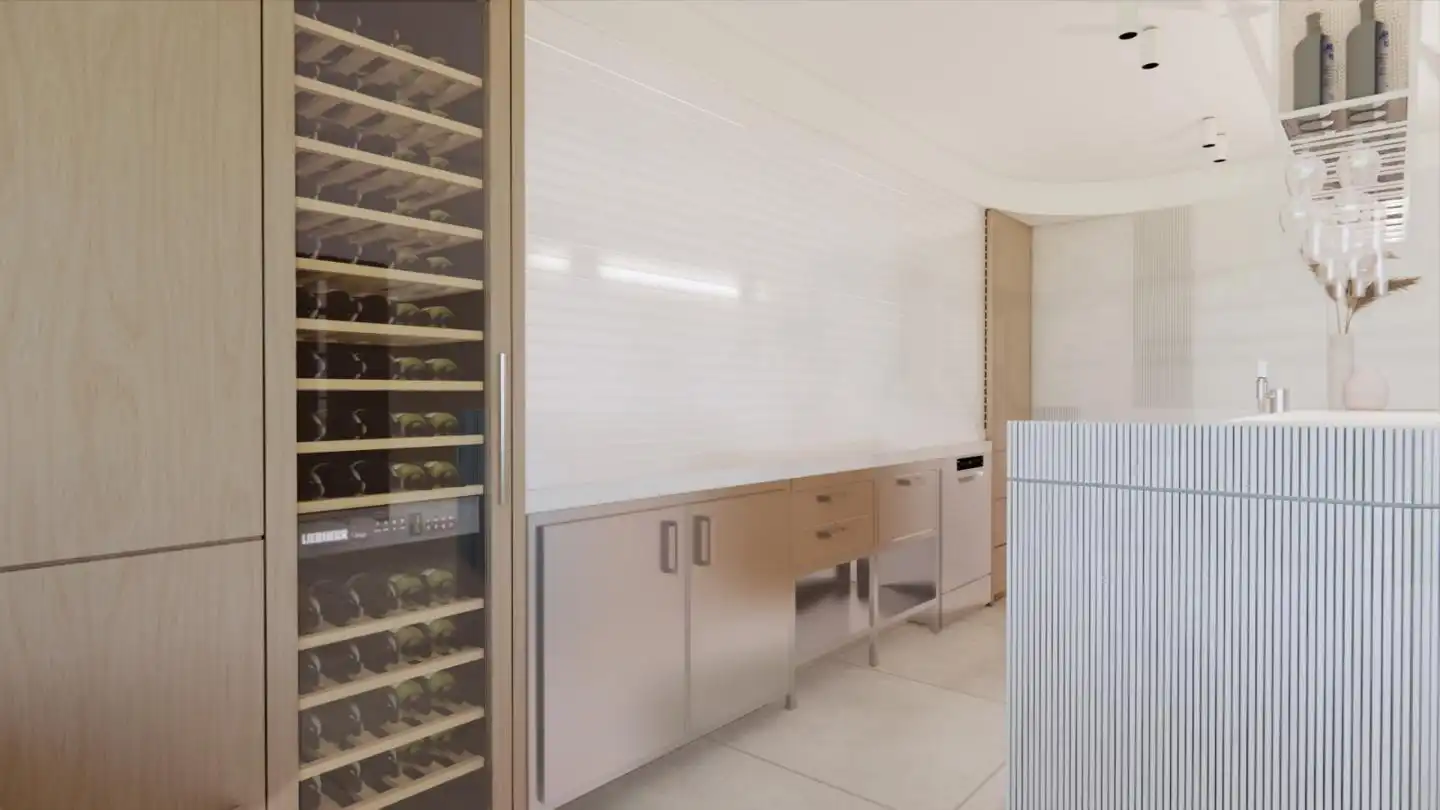 Cocina de Apartamento en venta en La Manga del Mar Menor con Aire acondicionado, Calefacción y Jardín privado