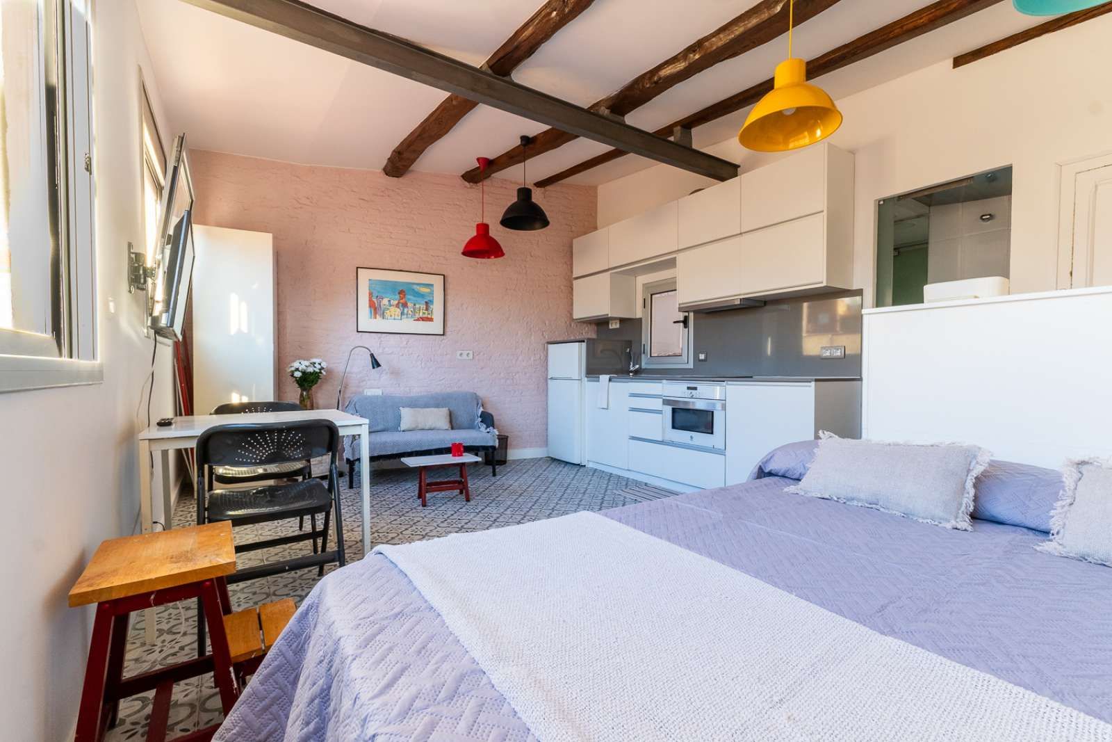 Dormitori de Estudi per a compartir en  Barcelona Capital amb Aire condicionat, Calefacció i Terrassa