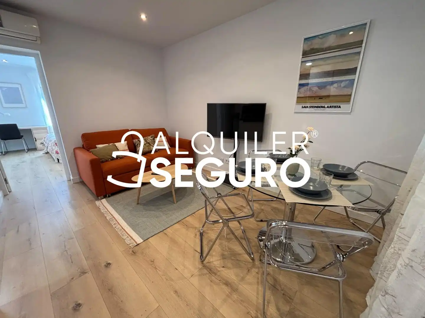 Wohnzimmer von Wohnung zur Miete in Madrid mit Klimaanlage, Heizung und Möbliert