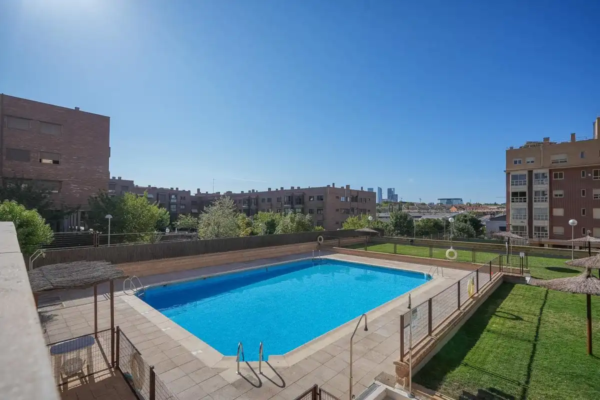 Swimming pool of Flat for rent in Madrid  with Air Conditioner, Heating and Terrace