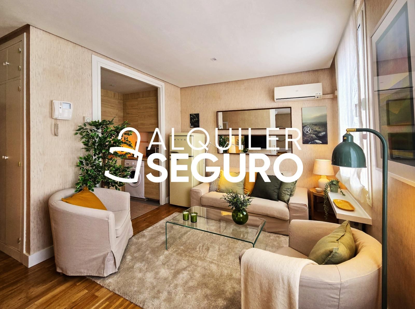 Sala de estar de Piso de alquiler en  Madrid Capital con Aire acondicionado, Calefacción y Amueblado
