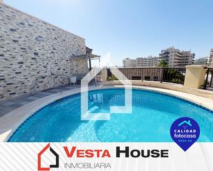 Exterior view of Single-family semi-detached for sale in Elche / Elx  with Air Conditioner, Terrace and Swimming Pool