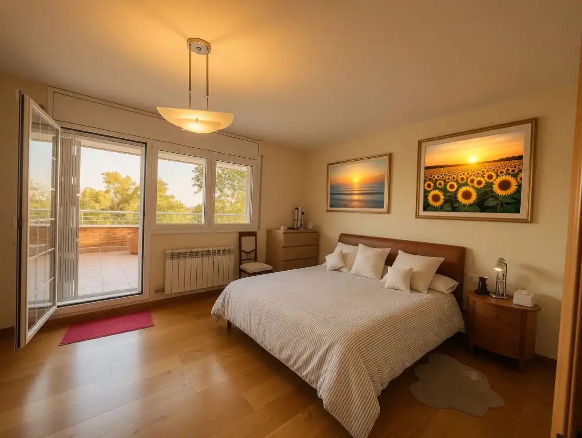 Habitación de Casa adosada en venta en Sant Joan Despí con Aire acondicionado, Calefacción y Jardín privado