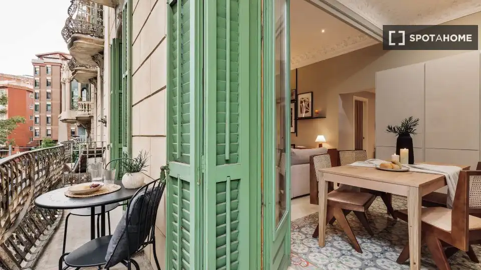 Terrassa de Apartament per a compartir en Barcelona amb Aire condicionat, Terrassa i Moblat