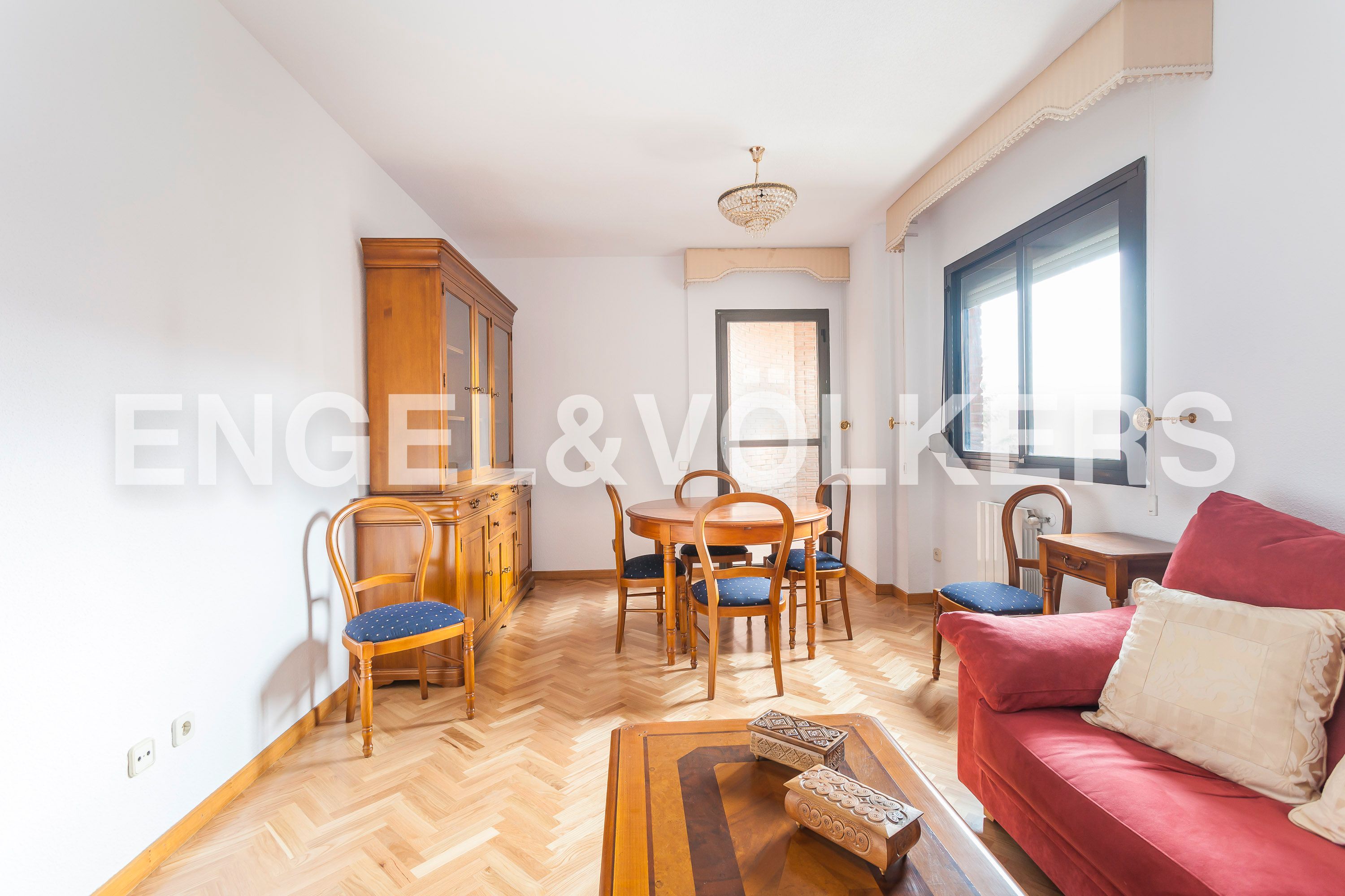 Living room of Apartment to rent in  Madrid Capital  with Heating, Parquet flooring and Terrace