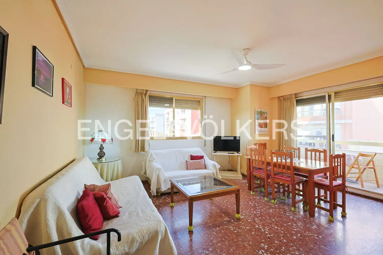 Wohnzimmer von Wohnung zur Miete in Valencia mit Klimaanlage, Heizung und Möbliert