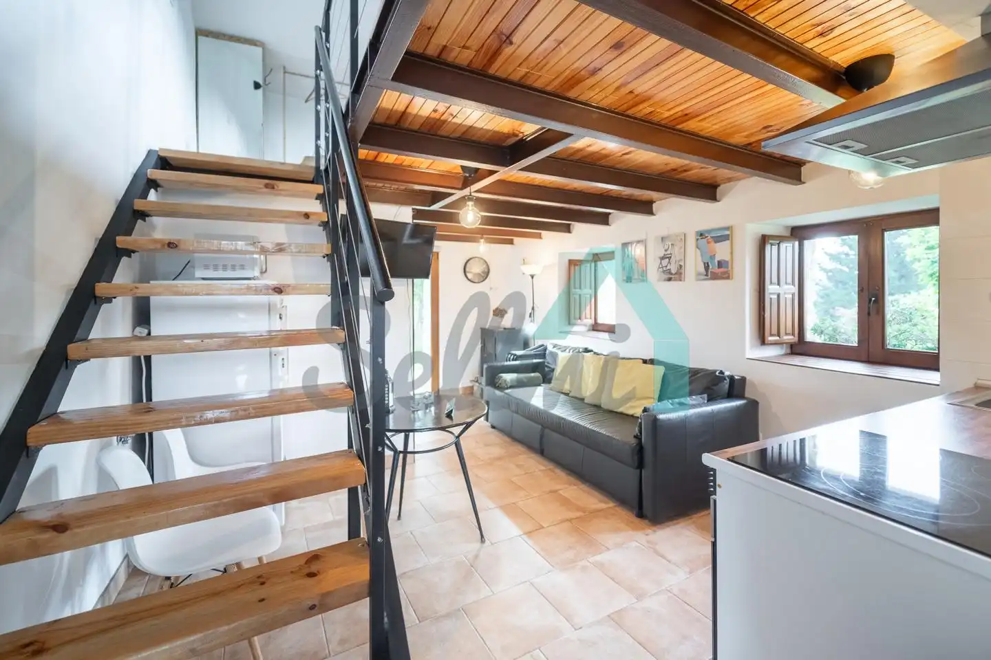 Sala de estar de Casa adosada de alquiler en Oviedo  con Jardín privado, Parquet y Terraza
