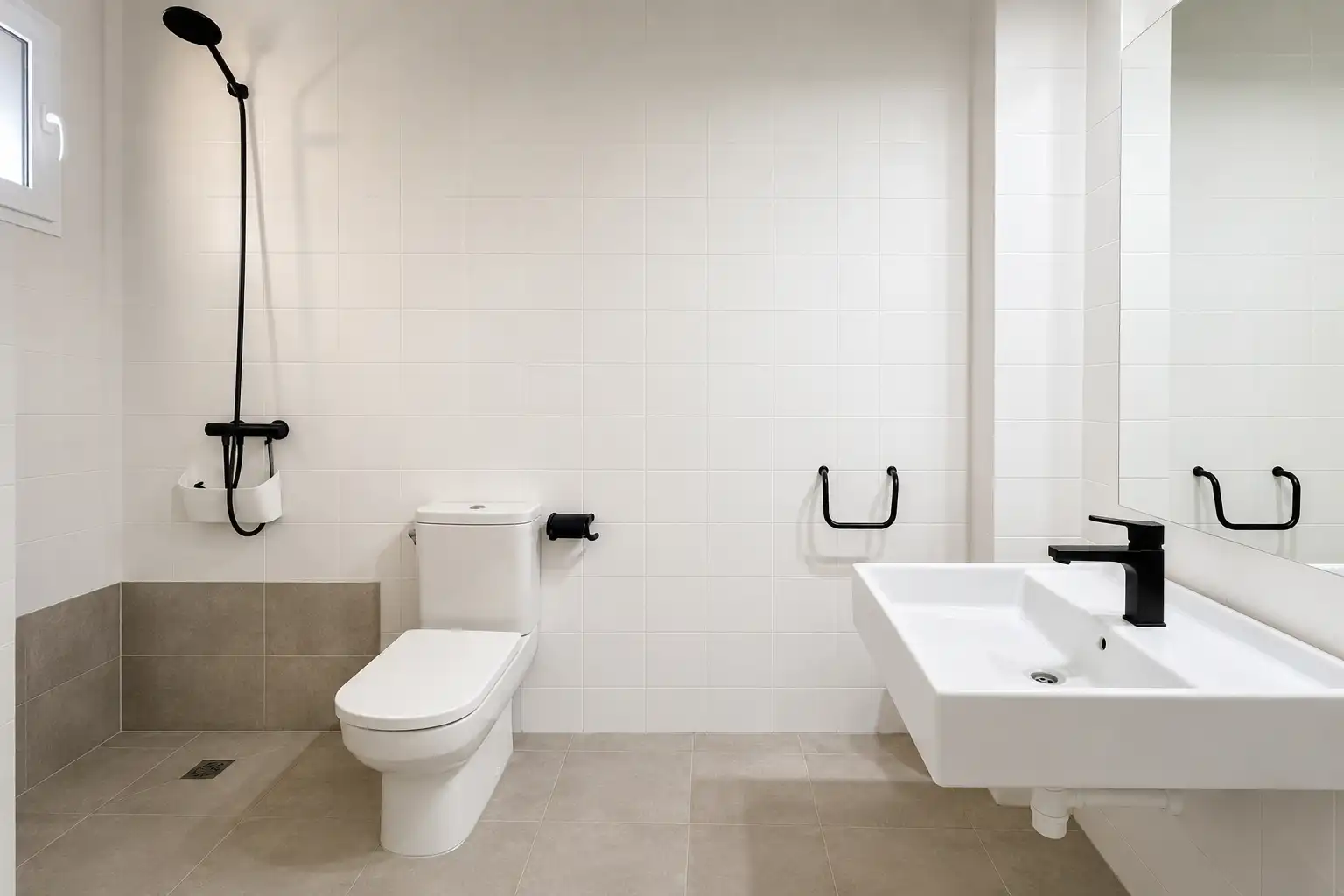 Badezimmer von Wohnung zum Verkauf in Figueres mit Heizung, Parkett und Terrasse