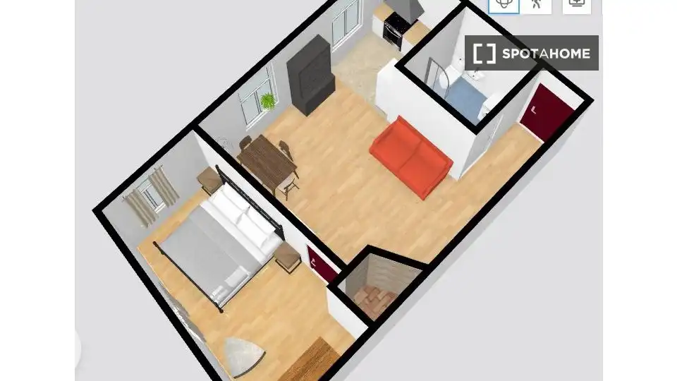 Habitación de Apartamento para compartir en La Pobla de Claramunt con Aire acondicionado, Calefacción y Terraza