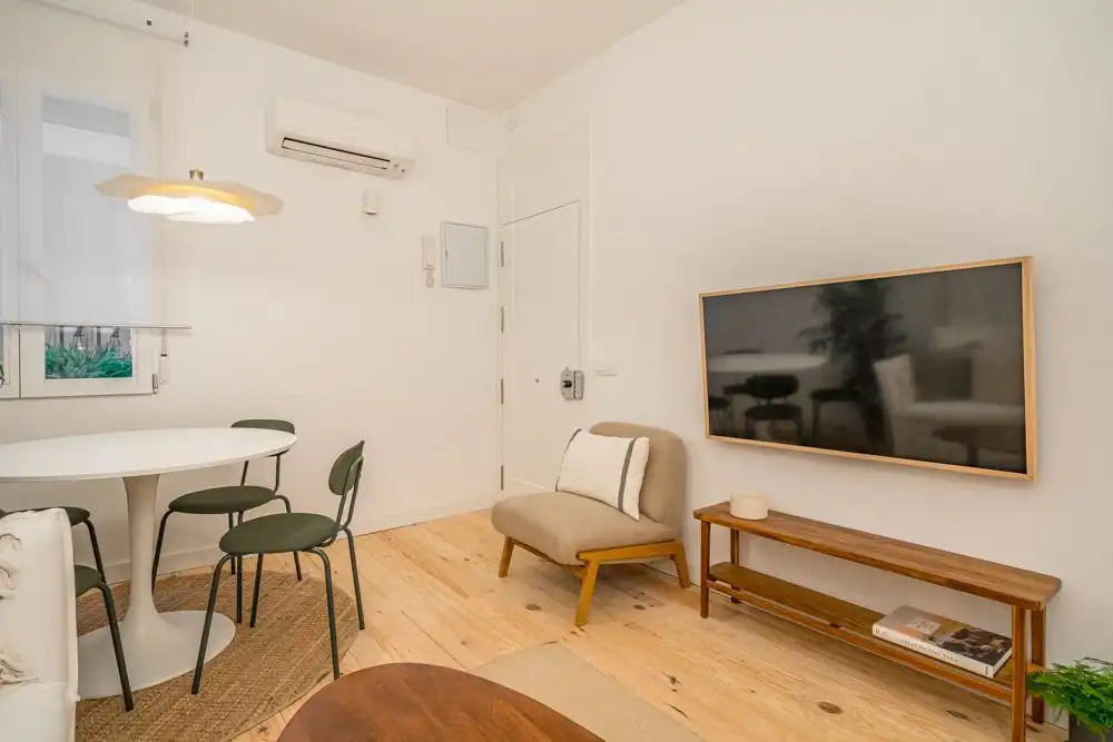 Living room of Flat for rent in Madrid  with Air Conditioner, Heating and Furnished