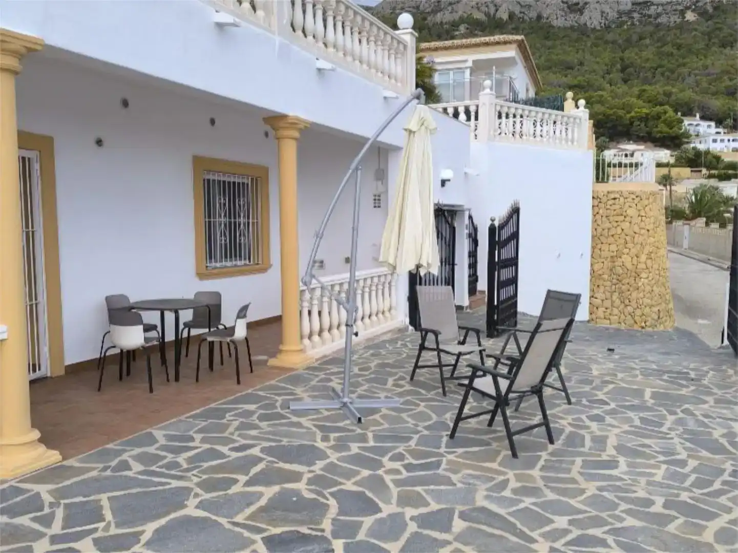 Terrace of Flat for sale in Calpe / Calp  with Air Conditioner, Private garden and Swimming Pool