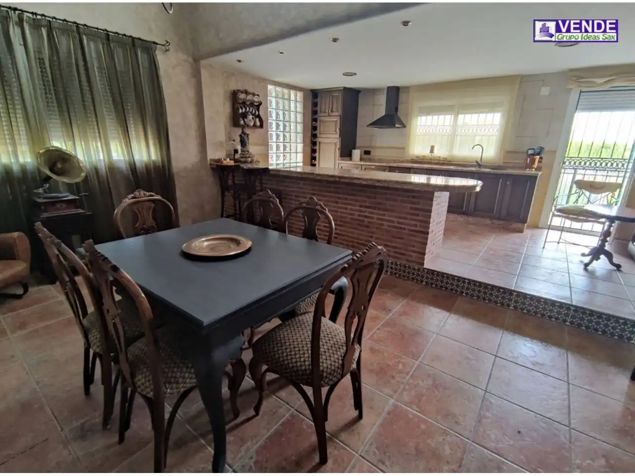 Cocina de Finca rústica en venta en Sax con Aire acondicionado, Jardín privado y Terraza