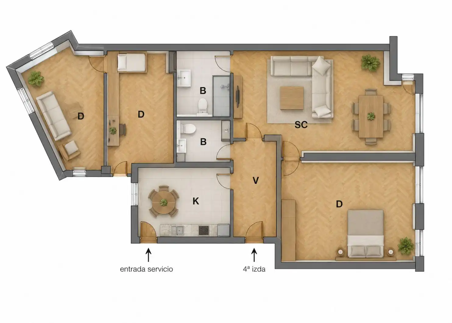 Flat for sale in Madrid  with Parquet flooring, Washing machine and Alarm