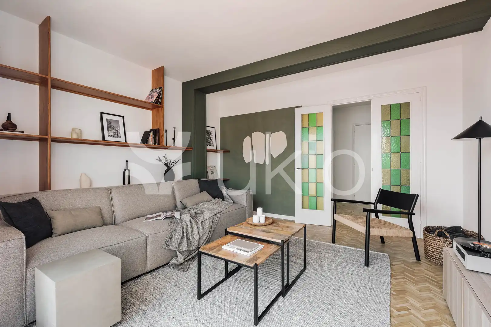 Sala de estar de Apartamento de alquiler en Barcelona con Aire acondicionado, Calefacción y Terraza