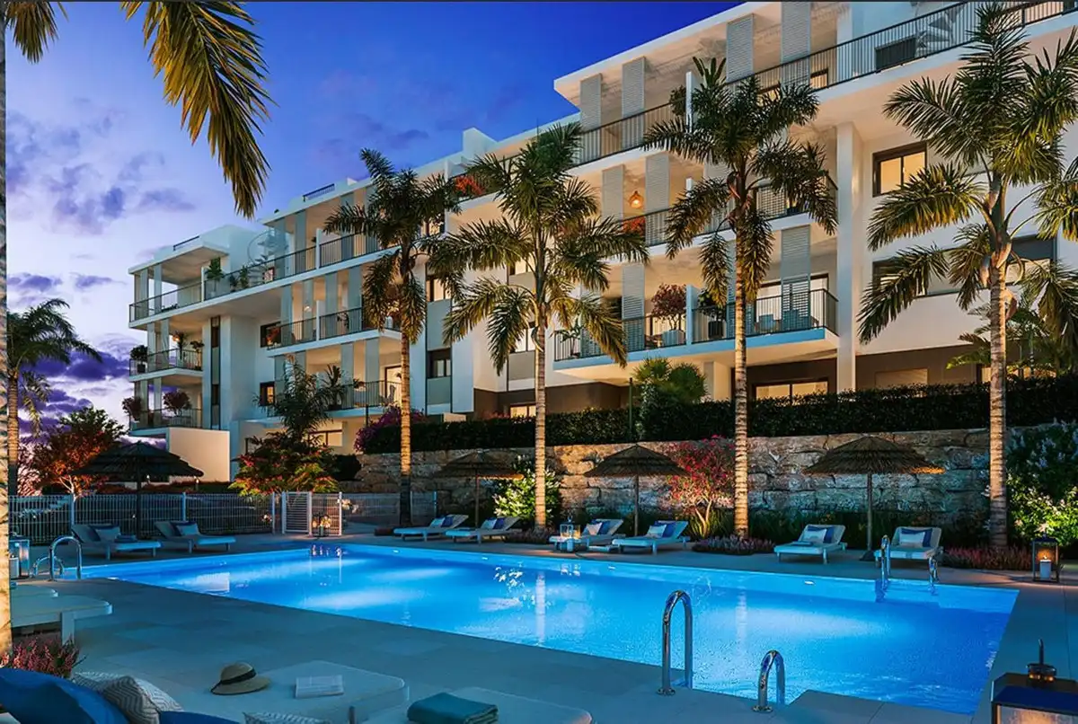 Piscina de Apartamento en venta en Estepona con Aire acondicionado, Terraza y Trastero