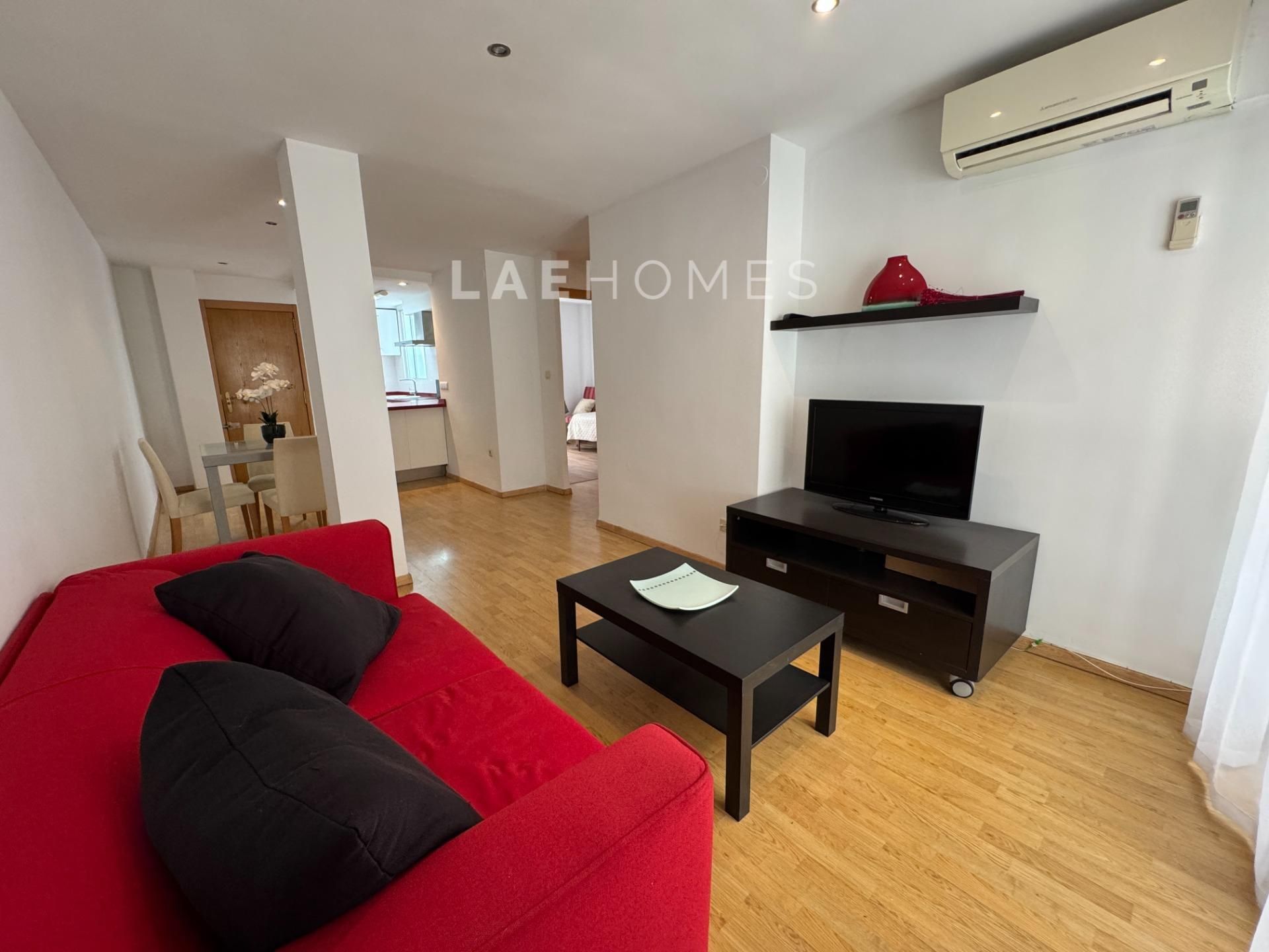 Sala d'estar de Pis de lloguer en  Valencia Capital amb Aire condicionat, Parquet i Terrassa
