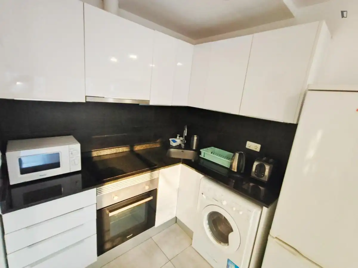 Cocina de Apartamento de alquiler en Barcelona con Aire acondicionado, Amueblado y Horno