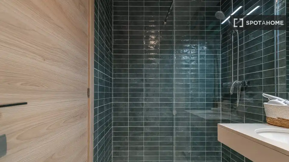 Bathroom of Flat for share in Barcelona  with Air Conditioner, Heating and Furnished