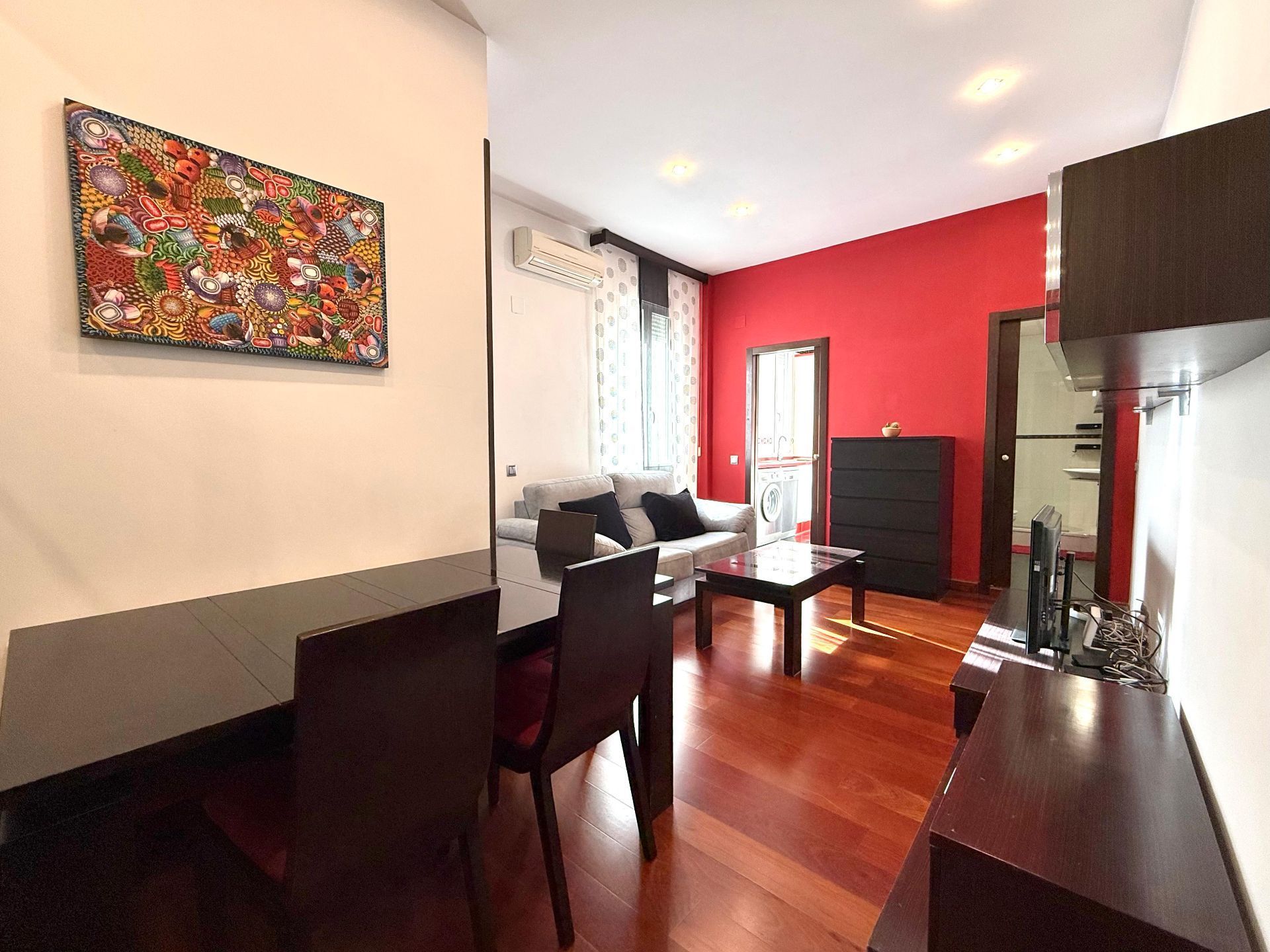 Living room of Flat to rent in  Madrid Capital  with Air Conditioner, Heating and Furnished