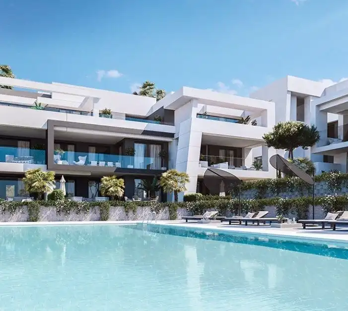 Vista exterior de Apartamento en venta en Estepona con Aire acondicionado, Jardín privado y Terraza