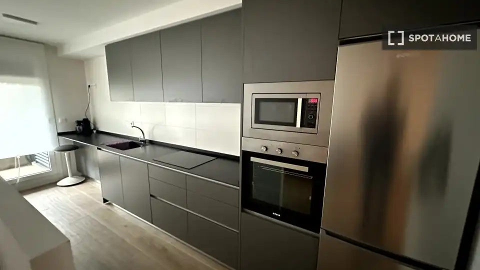 Cocina de Apartamento para compartir en Pasaia con Aire acondicionado, Terraza y Amueblado
