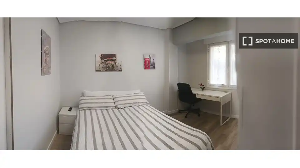 Dormitori de Apartament per a compartir en Bilbao  amb Aire condicionat, Calefacció i Terrassa
