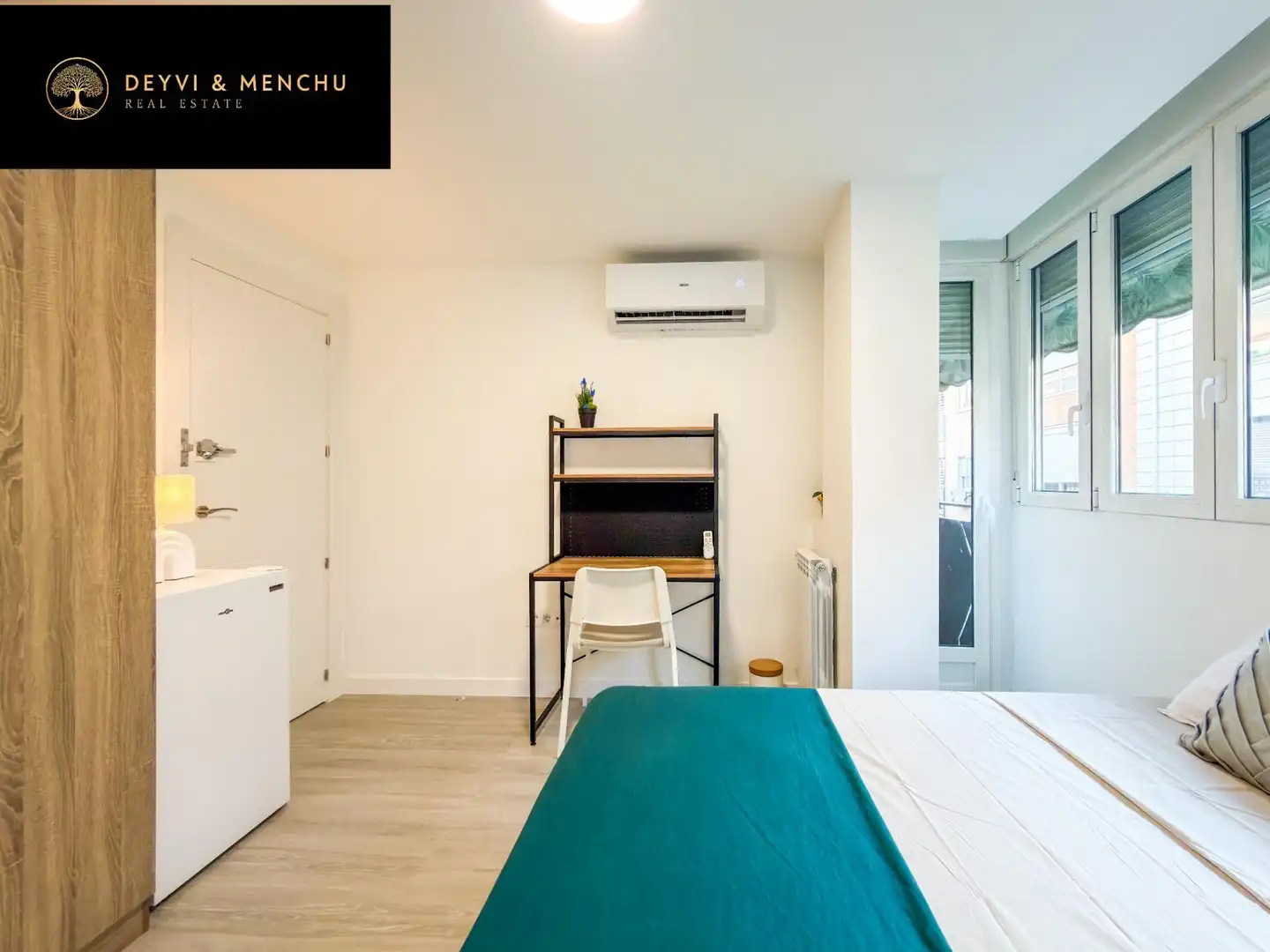 Schlafzimmer von Wohnung zur untervermieten in Madrid mit Klimaanlage, Heizung und Möbliert