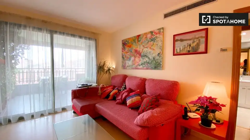 Living room of Flat for rent in Alboraya  with Air Conditioner, Heating and Furnished