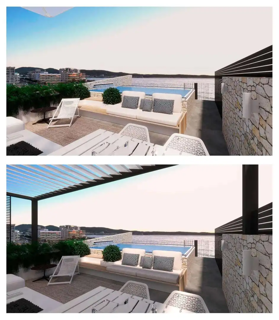 Terrassa de Apartament en venda en Sant Antoni de Portmany amb Aire condicionat, Calefacció i Piscina