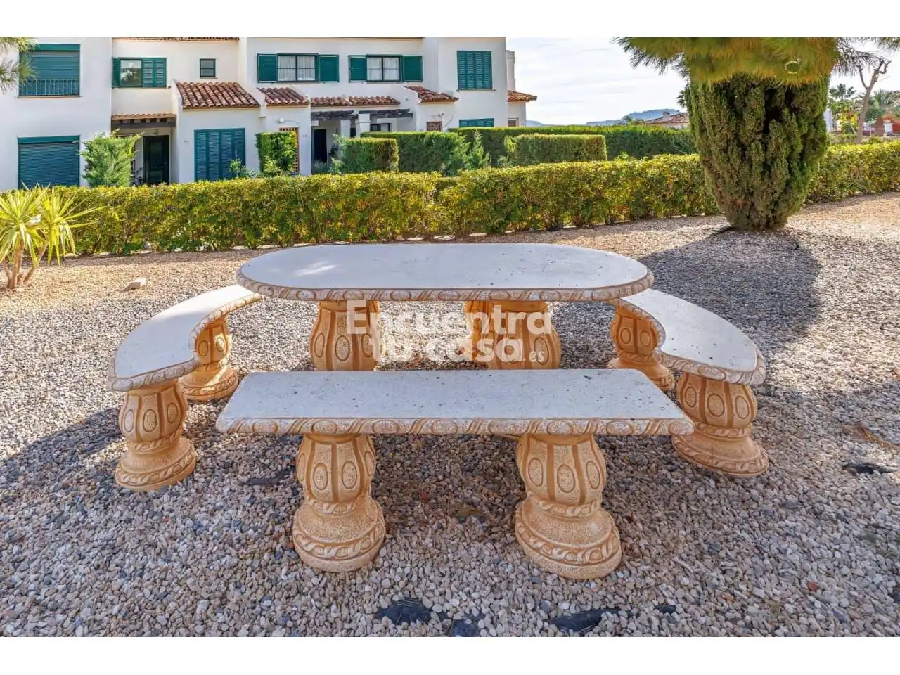 Terrasse von Einfamilien-Reihenhaus zur Miete in Finestrat mit Klimaanlage, Heizung und Privatgarten