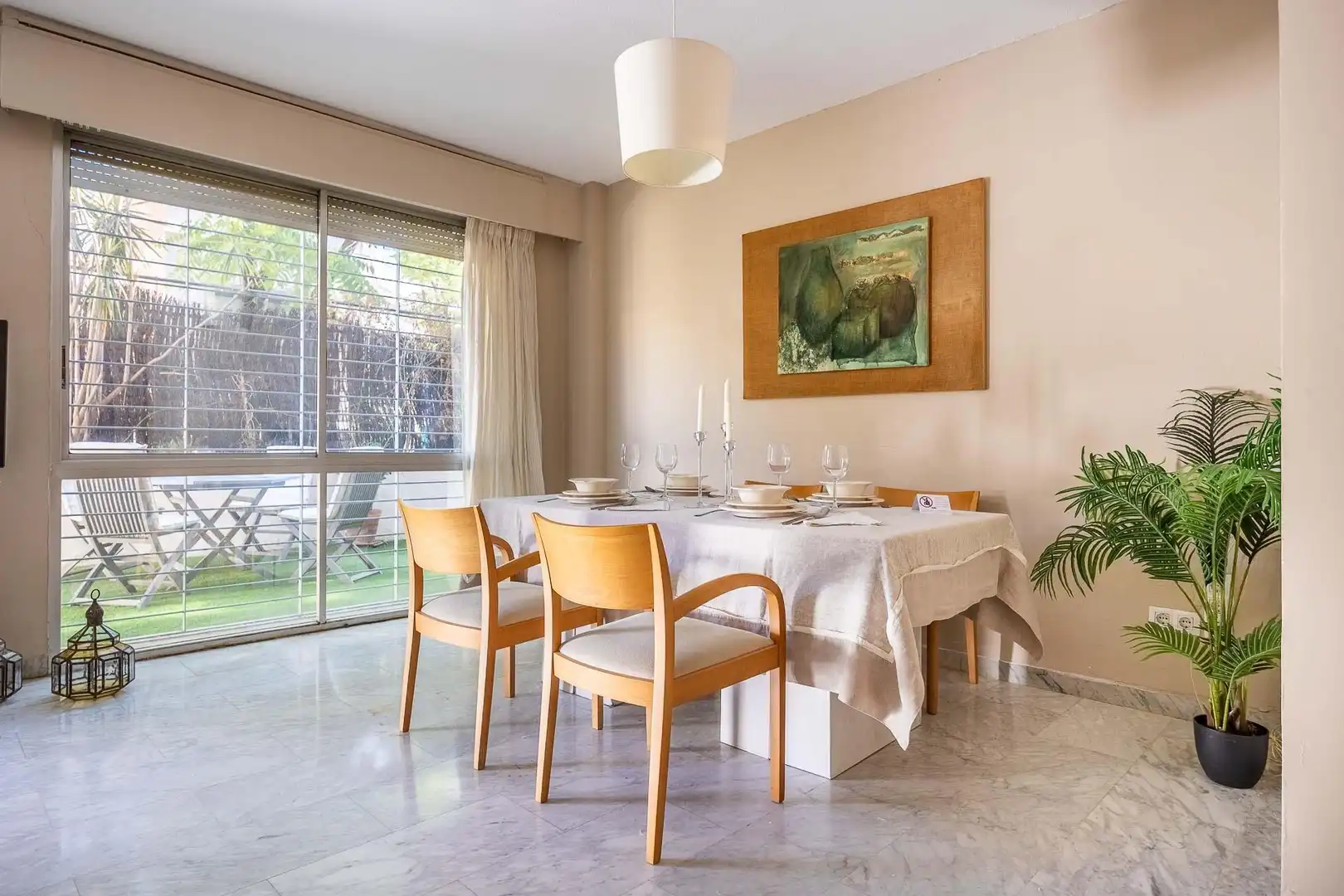 Dining room of Flat for sale in Sevilla  with Air Conditioner, Private garden and Parquet flooring