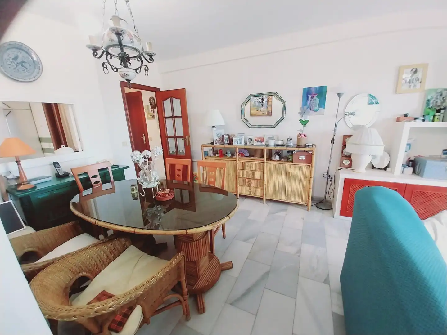 Comedor de Apartamento en venta en Mijas con Jardín privado, Terraza y Amueblado