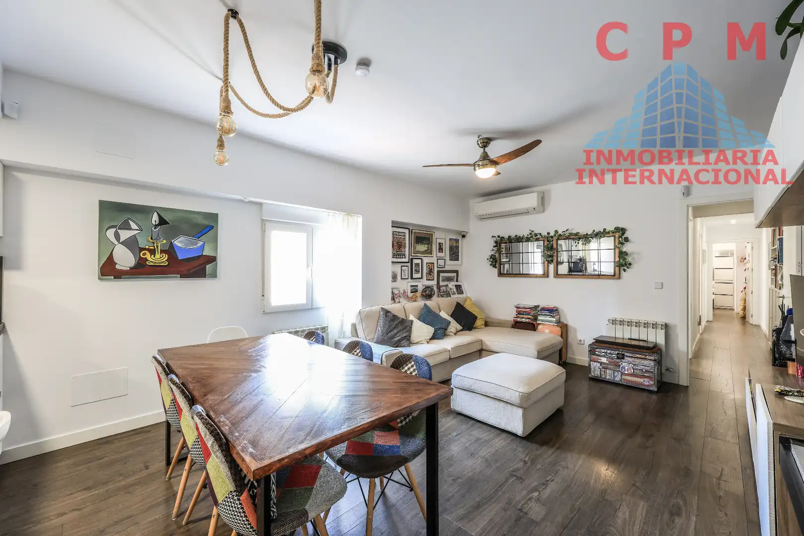 Wohnzimmer von Wohnung zur Miete in Madrid mit Klimaanlage, Heizung und Parkett