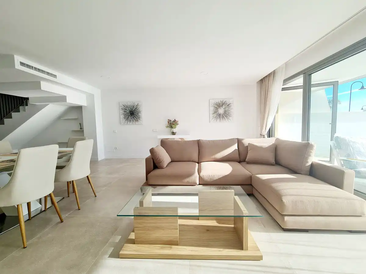 Living room of Detached homes for rent in Mijas  with Air Conditioner, Private garden and Swimming Pool