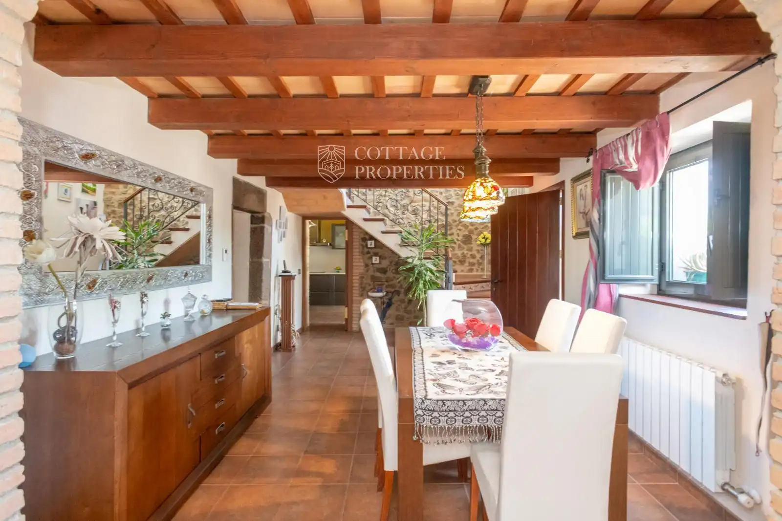 Menjador de Finca rústica en venda en Sant Gregori amb Calefacció, Terrassa i Piscina