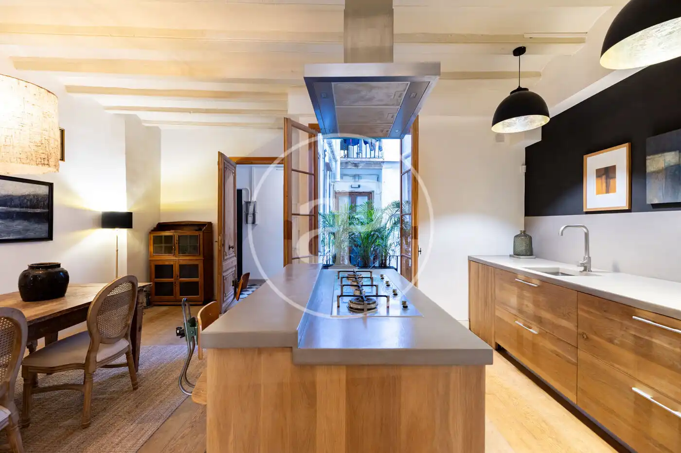 Kitchen of Flat for sale in Barcelona  with Heating, Furnished and Balcony