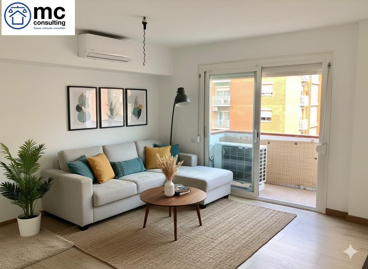 Living room of Flat for sale in Granollers  with Air Conditioner, Parquet flooring and Storage room