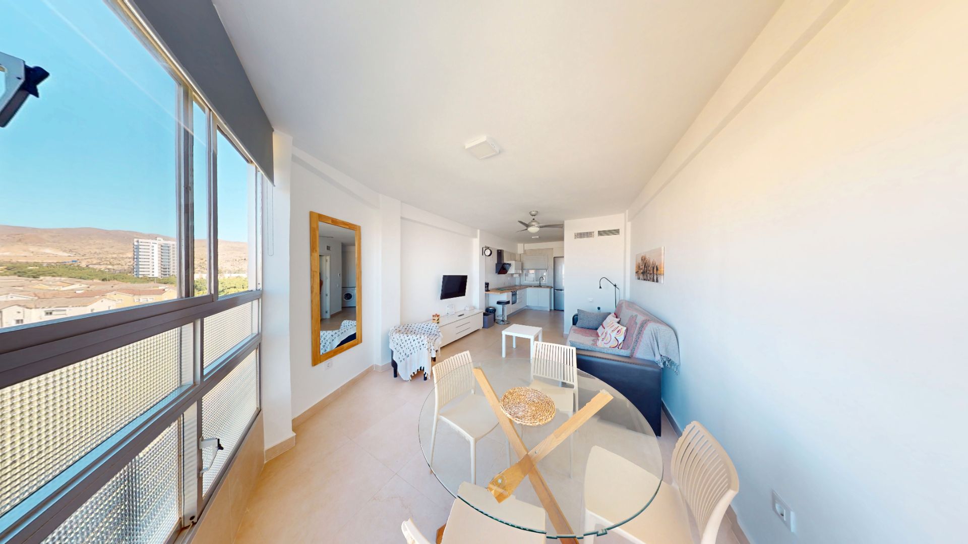 Living room of Flat for sale in  Almería Capital  with Air Conditioner, Heating and Furnished
