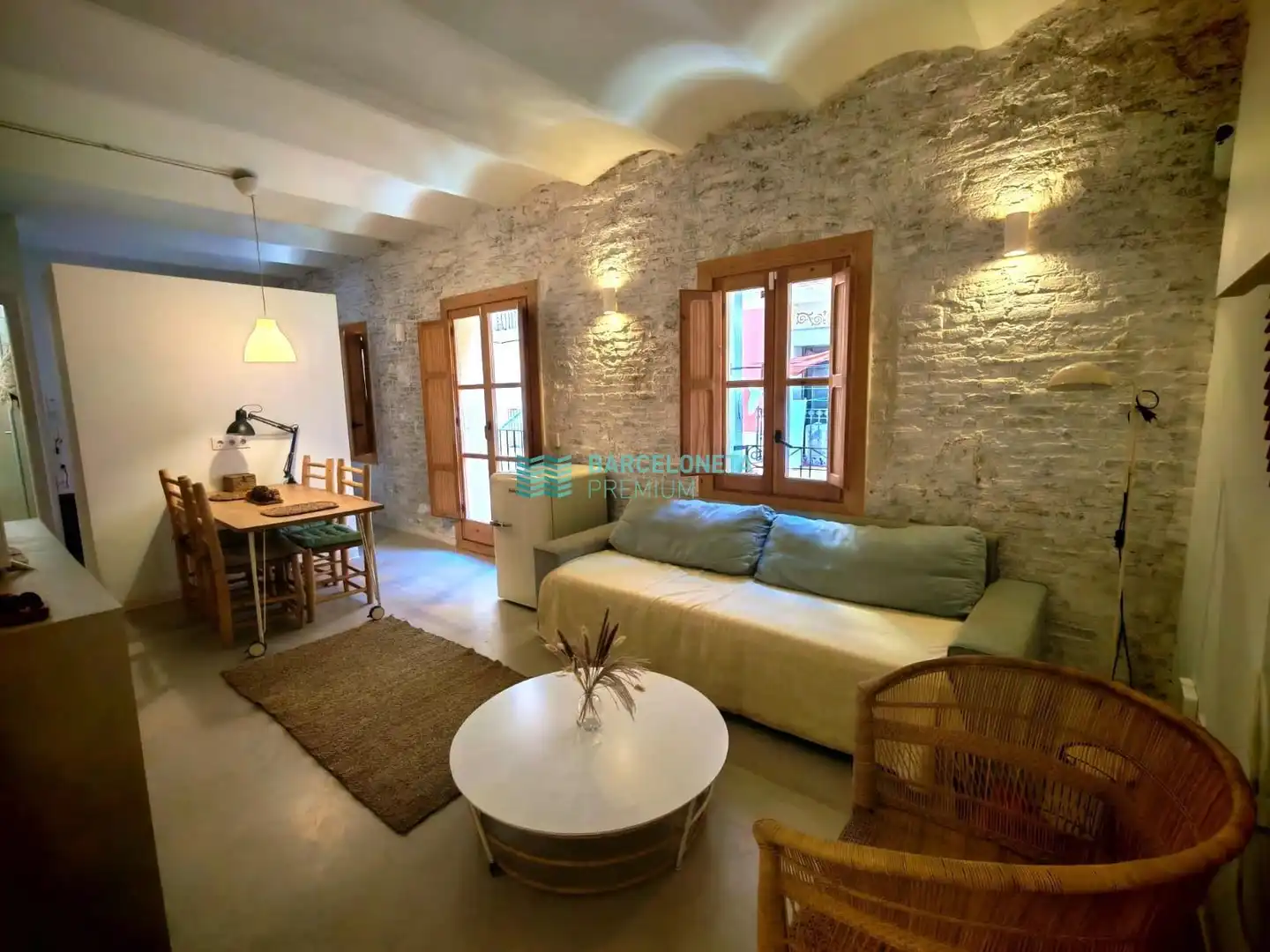 Wohnzimmer von Wohnung zur Miete in Barcelona mit Möbliert und Alarm