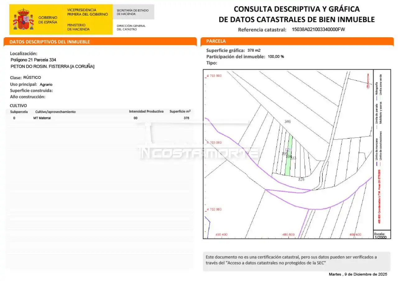 Land for sale in Fisterra