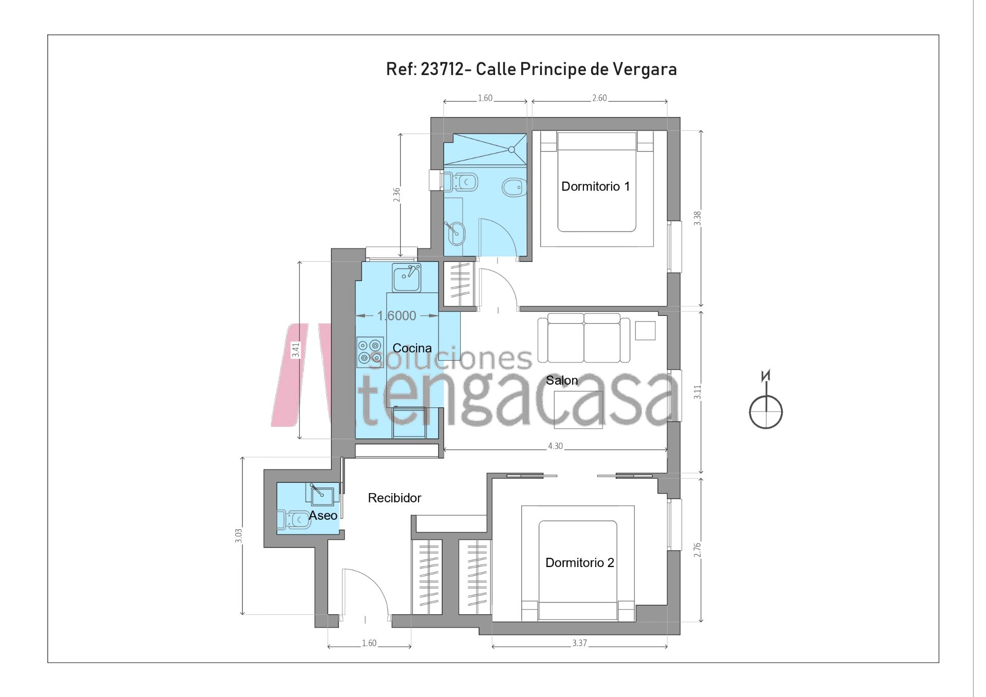 Flat to rent in  Madrid Capital  with Heating, Furnished and Oven