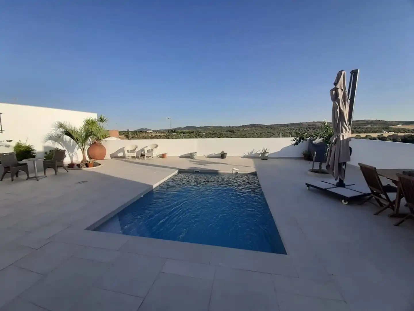 Piscina de Casa adosada en venta en Zalamea de la Serena con Aire acondicionado, Calefacción y Terraza